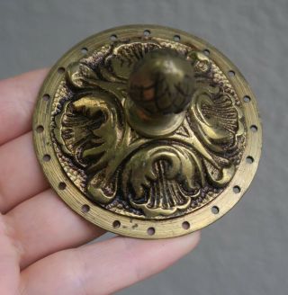 Gilt Beaded Brass Bronze Lamp Chandelier Finial Part Vintage Hols Prisms Bobeche