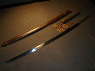 Japanese WWll Army officer ' s sword in mountings ”Tenshozan 
