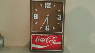 Vintage 1970s Coca - Cola Coke Advertising Wall Clock Good,  Battery Operated