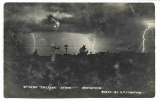 Early 1900s Rppc Nebraska Lighting At Night