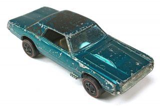 Vintage 1969 Mattel Hot Wheels Redline Blue Green Custom T - Bird W/ Gray Interior