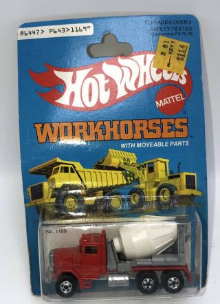 1979 Rare Mattel Hot Wheels Workhorses 1169 Peterbilt Cement Mixer Nip Vintage