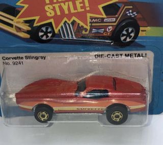 1981 Rare Mattel Hot Wheels 9241 Red Corvette Stingray See Pkg Pics