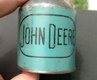 Vintage John Deere Blue Oiler Oil Can Dealer Olson Co Fort Atkins Wisconsin Wi