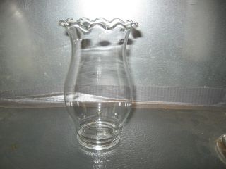 Vintage Clear Glass Chimney Oil / Kerosene Lantern Lamp 6 1/8 " Fitter 2 1/4 "