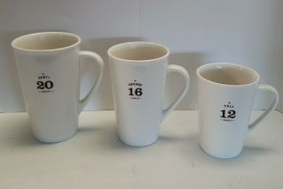 Set Of 3 Starbucks Mug 12 16 20 Ounce Tall Grande Venti White 2010 Coffee Mugs