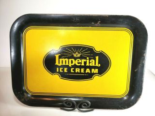 Rare Antique Prohibition Era Imperial Ice Cream Metal Tray