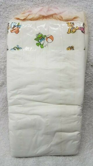 Vintage Plastic Backed Diaper For Girls - Xl - Featuring Muppet Babies