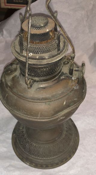 Bradley & Hubbard B&h Table Oil Lamp W Burner & Flame Spreader As Found