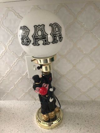 Vintage HOBO DRUNK MAN Charlie Chaplin Bar Lamp Light w/ Box RED NOSE Light Up 2