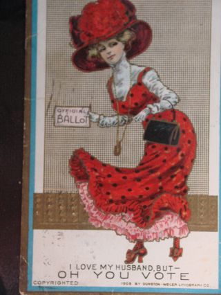 Suffragette Series No 12 I Love My Husband But - Oh You Vote Postcard