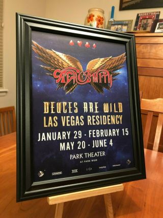 Big 10x13 Framed Aerosmith “live In Las Vegas 2020 Deuces Wild” Concert Tour Ad