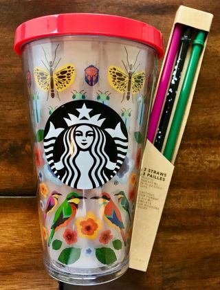 Starbucks Tumbler Cold Cup,  Extra Straws 3 Pack Small Chip - Pls