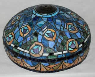 Tiffany Style Table Lamp Shade Stained Glass 17 3/4 " Wide