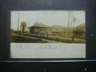 11635.  Udb 1907.  Rppc.  R.  R.  Station.  Water Tower.  Owls Head.  N.  Y.