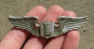 Ww2 Us Army Air Force Military 3 " Liaison Sterling Silver Wing Amcraft