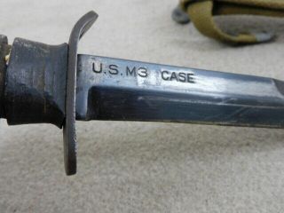 Great Ww 2 Us M - 3 Case Blade Marked Trench Knife With Blued Blade