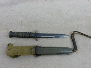 GREAT WW 2 US M - 3 CASE BLADE MARKED TRENCH KNIFE WITH BLUED BLADE 2