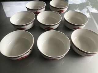 Set Of 8 2003 Coca - Cola Soup Cereal Bowl By Gibson Diamond Pattern