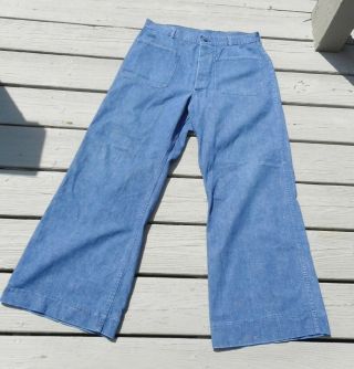 Ww2 Us Navy Blue Denim Jeans 34x30 Named