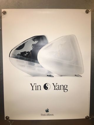 Cool Vintage Apple Computer Poster: Yin Yang: Y2k Year 2000
