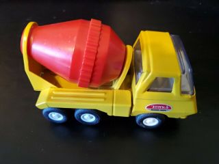 Vintage Tiny Tonka Cement Mixer Steel Truck 1968 - Yellow/red -