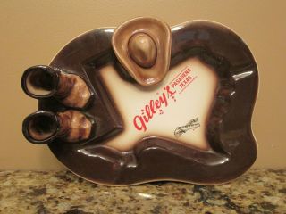 Large Gilley ' s Club Texas Shaped Ceramic Ash Tray & 3 Boxes of Gilley ' s Matches 2