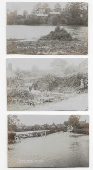 3 Early (1912) Real Photo Postcards Of Thornage,  North Norfolk