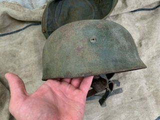 WWII WW2 German Paratrooper helmet M38 Camo with Cover Size 71 2