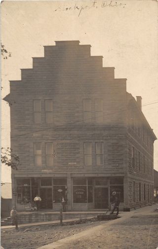 G89/ Stockport Ohio Rppc Postcard C1910 National Bank And Store Building