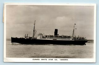 Cunard White Star Line - C1950 View Of Ss Samaria - Ocean Liner Postcard
