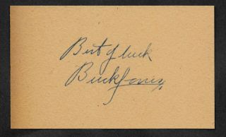 Buck Jones Cowboy Western Autograph Reprint On Period 1930s 3x5 Card