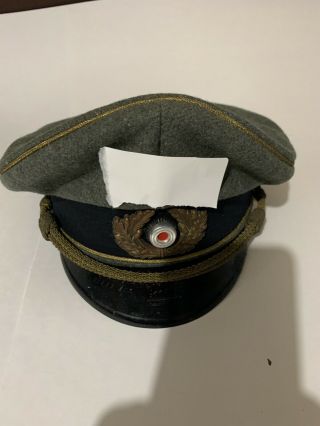 Ww2 German Army Officer’s Visor Cap.  Artifact.