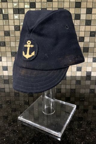 Ww2 Japanese Navy Blue Wool Field Cap