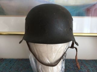 Wwii Ww2 German Army Helmet,  M - 42,  W/liner,  Dome Stamp,  Chin Strap