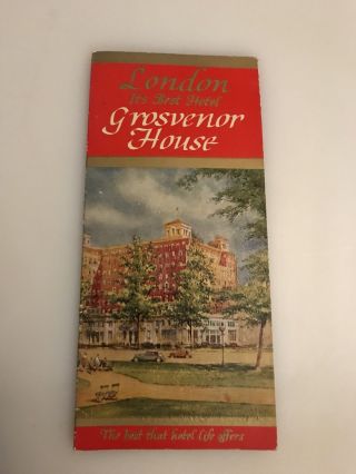 Vintage Grosvenor House Hotel Souvenir Guide Map Of Central London Uk 12x9