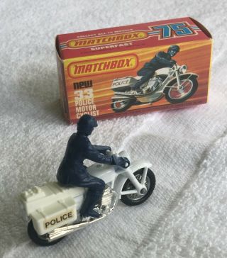 Matchbox 33,  Police Motor Cyclist,  In A,  Lesney Products,  England