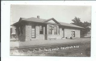 Real Photo Postcard Post Card Decatur Arkansas Ark Ar Depot