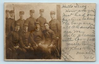 Omaha,  Ne - C1905 Group Photo Of Men In Uniform - Lodge Address - Photo Rppc
