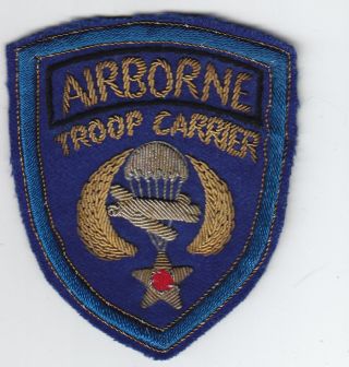 Wwii Aaf Airborne Troop Carrier Patch - Bullion,  Italian - Made,  No Glow