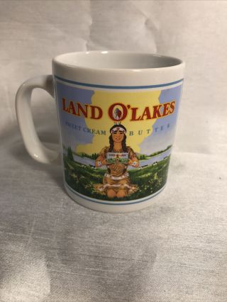 Vintage And Retired Design Land O’lakes Indian Maiden Coffee Mug Staffordshire