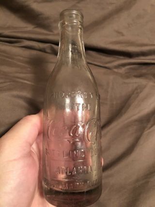 Straight Sided Mid Script Coca - Cola Bottle From Atlanta,  Georgia Ga
