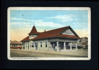 Pc Texas & Pacific Ry.  Depot At Sweetwater,  Texas,  Ca.  1910s - 1920s?