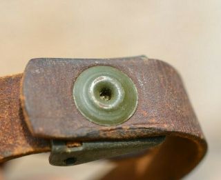 US M1 HELMET LINER EARLY PRODUCTION GREEN BUCKLE LEATHER CHINSTRAP U.  S.  ARMY 2