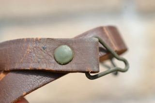 US M1 HELMET LINER EARLY PRODUCTION GREEN BUCKLE LEATHER CHINSTRAP U.  S.  ARMY 3