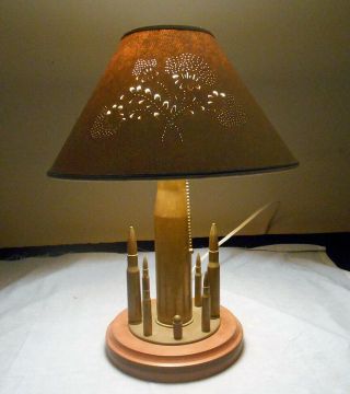 Vintage Bullet Trench Art Desk Table Camp Lamp Man Cave
