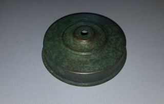 Lamp Parts: 3 1/8 " Green Fitter Cap Shade Rest For Leaded Slag Stained Art Glass
