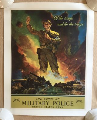 Vtg Of The Troops And For The Troops Thecorps Of Military Police Poster