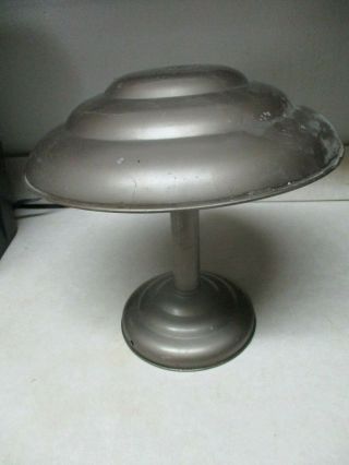 Vintage Industrial Mid Century Modern Flying Saucer Mushroom Lamp Shade & Base