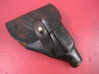 Wwii German Military Leather Holster For Walther Ppk Pistol - Marked: D.  G.  R.  M.